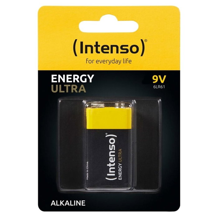 Intenso 7501451 Pile Alcaline 9V Ultra 6LR61 - Haute Capacité 560 mAh, Idéale pour Détecteurs de Fumée et Jouets Intenso 7501451 Pile Alcaline 9V Ultra 6LR61 - Haute Capacité 560 mAh, Idéale pour Détecteurs de Fumée et Jouets