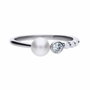 Diamonfire Anneau en Argent Perle et Circonite Taille 17,5