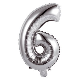 Party Time Ballon Chiffre 6 Argent