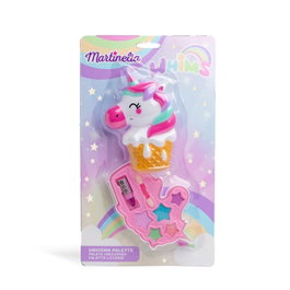 Martinelia Palette de maquillage Whims Unicorn 85431 - 5 fards à paupières scintillants, 1 rouge à lèvres avec applicateur - Design licorne - À partir de 3 ans