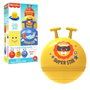 DEQUBE Fisher Price Ballon Sauteur avec Assise Peluche 42 cm Jaune - Inclut Pompe à Pied pour Enfants à Partir de 18 Mois