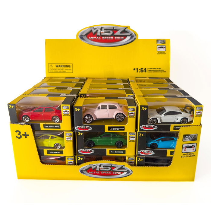 Tachan - Boîte de 36 Voitures Miniatures à l'Échelle 1:64 - Assortiment de 12 Modèles de Voitures (Audi, Lamborghini, BMW, Toyota, Volkswagen)