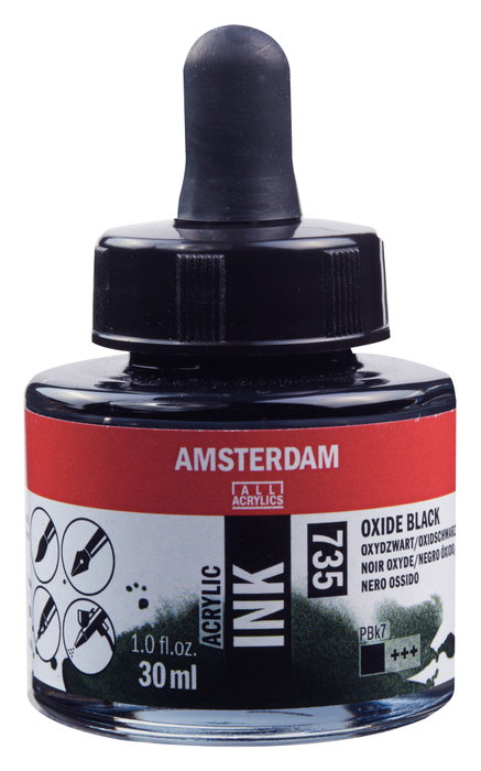 Amsterdam Peinture Acrylique Negro Óxido 735 - 30 ml