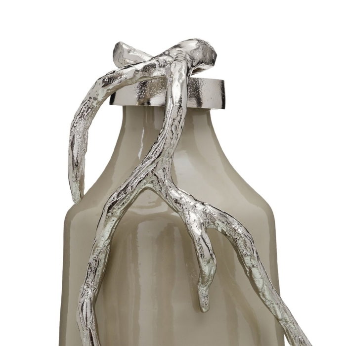 BigBuy Home Bouteille décorative Beige Argenté 15 x 11 x 37 cm BigBuy Home Bouteille décorative Beige Argenté 15 x 11 x 37 cm