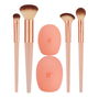 Real Techniques Set de Pinceaux de Maquillage A Brighter Hue 6 Pièces avec Housses en Silicone
