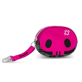 Karactermania Monedero Pill Skull - Porte-monnaie Kuromi PVC avec compartiment zip, intérieur polyester et anneau de suspension - 9 x 12,5 x 2 cm