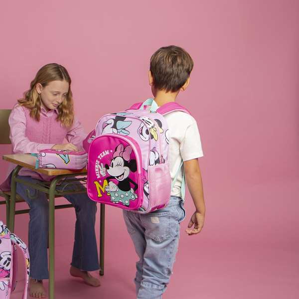 Cerdá - Mochila Escolar Minnie pour École - Sac à Dos pour Enfants 38 cm, Taille Moyenne, Dimensions 31 x 12 x 38 cm, Couleur Fuchsia