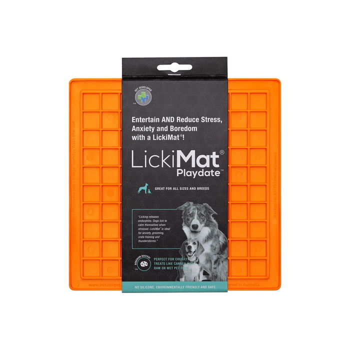 Mangeoire pour chiens Lickimat TPR Orange Mangeoire pour chiens Lickimat TPR Orange