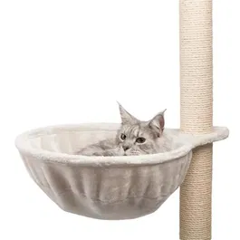TRIXIE - Sac confort XL pour arbre à chat, adapté aux chats grands et lourds, cadre métal et peluche, capacité 9 kg, gris clair