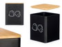 Kinvara Boîte carrée en métal et bambou noir pour capsules 14x16x14 cm (Set de 12)