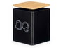 Kinvara Boîte carrée en métal et bambou noir pour capsules 14x16x14 cm (Set de 12)