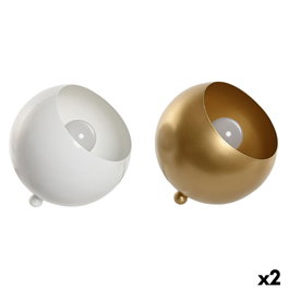 Lampe de bureau Home ESPRIT Blanc Doré Métal 50 W 220 V 15 x 15 x 15 cm (2 Unités)