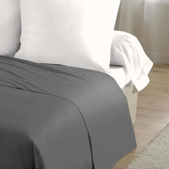 Home Linge Passion Drap plat microfibre 240 x 300 cm anthracite - Confort supérieur et style moderne