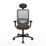 PIQUERAS Y CRESPO Chaise Zulema Synchro 3 positions Marron foncé et Gris