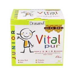 Drasanvi Vitalpur Junior Complément Alimentaire Enfants 20 Viales Miel Jalea Real Propolis Vitamine C