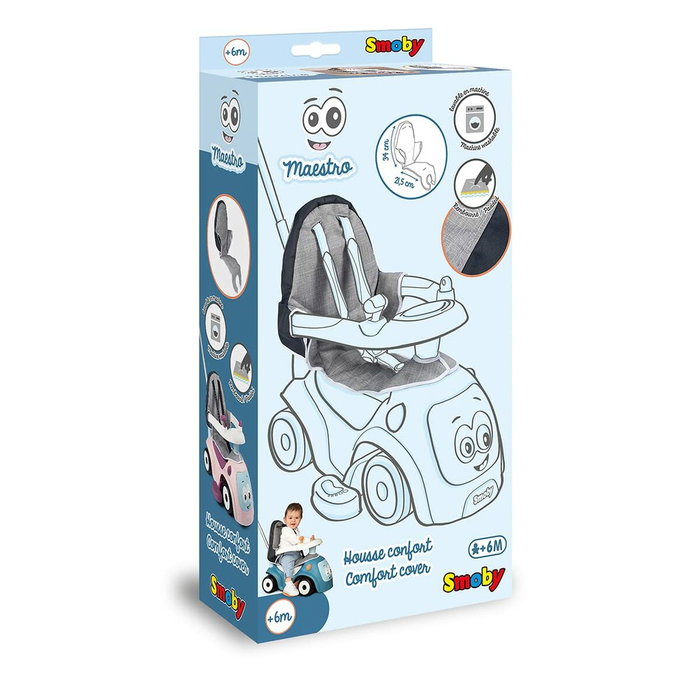Smoby Housse de siège pour porteur Maestro - gris et bleu