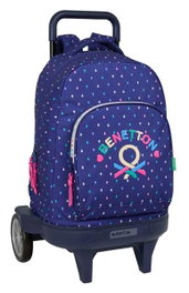 Benetton Sac à dos grand avec roulettes compact extensible modèle Drop 33 x 45 x 22 cm