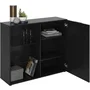 Meuble de rangement 1 porte, 2 compartiments, noir, dimensions L99.1 x H81.3 x P31.5 cm, fabriqué en Allemagne