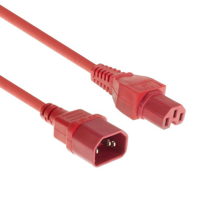 MicroConnect PE1415R18 - Câble d'alimentation rouge C14 vers C15, 1,8 mètres, pour serveurs et PDU MicroConnect PE1415R18 - Câble d'alimentation rouge C14 vers C15, 1,8 mètres, pour serveurs et PDU