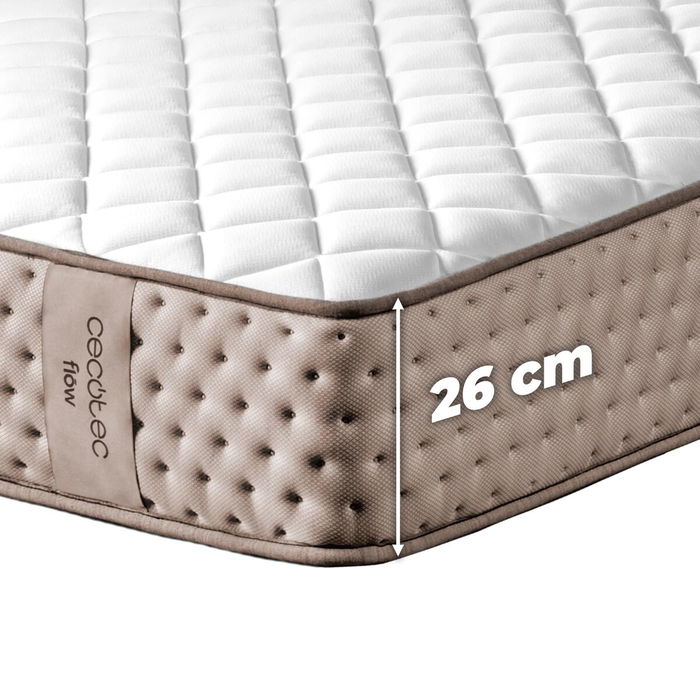 Cecotec Matelas Flow 6790 Hybrid 150x190 cm ferme ressorts zones confort
