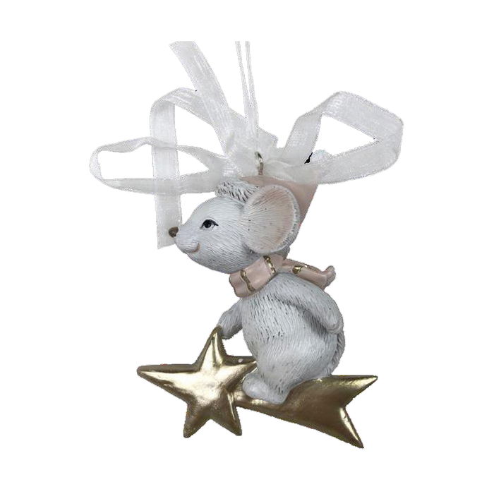 Décorations de Noël DKD Home Decor Souris Résine (7 x 4,5 x 9 cm) (6 Unités)