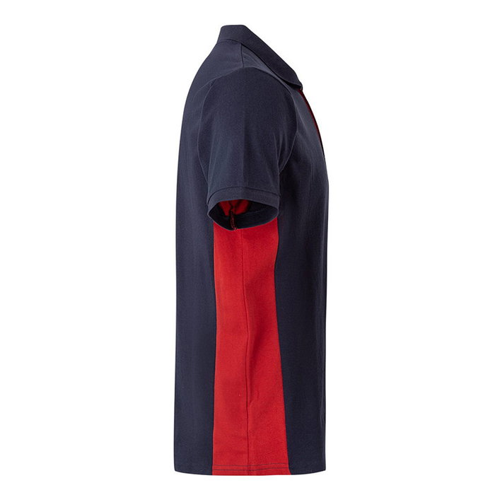 DUVER Polo Piqué Bicolore Marine et Rouge Taille XL