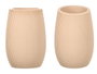 Berilo Pot en polirésine beige à rayures pour salle de bain 8x11x8 cm (Set de 12)