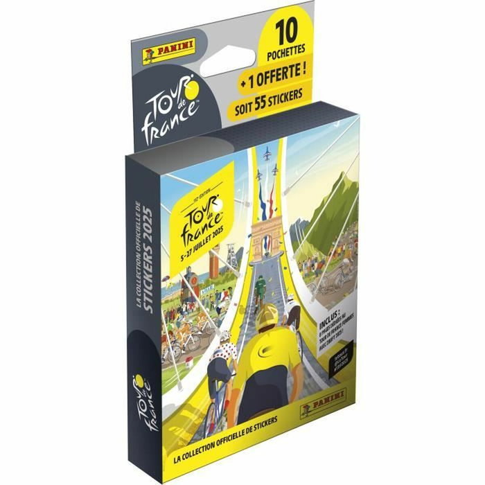 Panini Blister Tour de France 2025 - 10 pochettes + 1 offerte (55 stickers) মোট