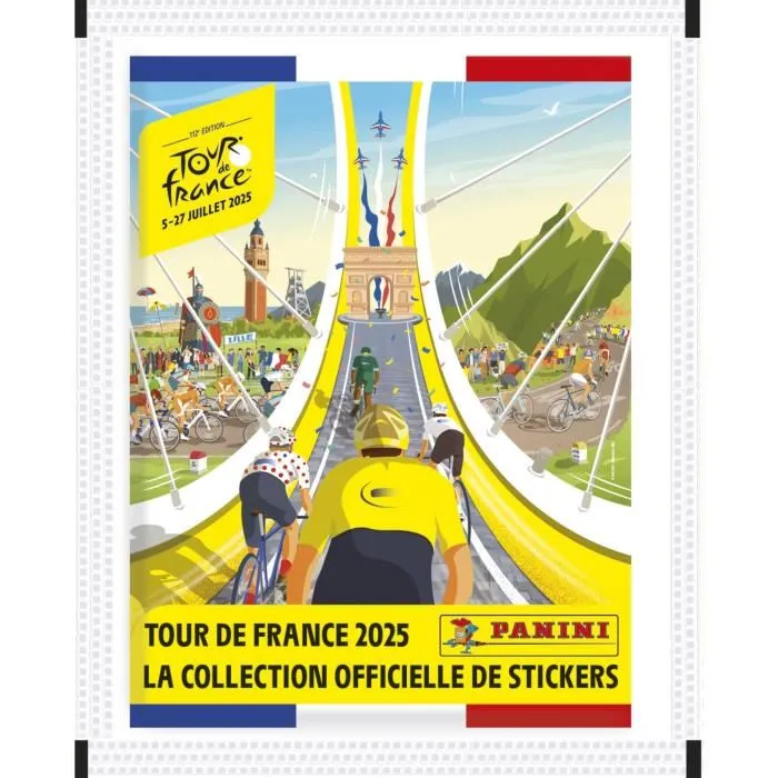 Panini - Tour de France 2025 - Blister de 10 pochettes + 1 offerte - 55 stickers - Collection officielle