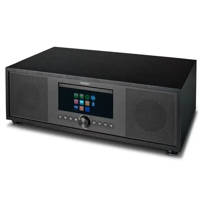 Medion Systeme Tout-en-un Radio Internet DAB+/FM Lecteur CD Son 2.1 Subwoofer Integre 80W RMS Bluetooth USB AUX LCD 2.8"