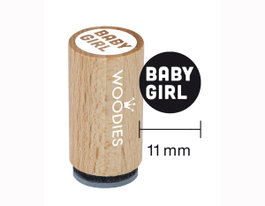 Woodies Sceau mini en bois et caoutchouc Baby girl 15x25mm
