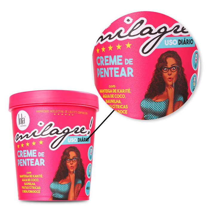 Lola From Rio - Crème Coiffante Quotidienne Milagre 450g - Avec Beurre de Karité et Eau de Coco - Hydratation, Brillant et Démêlage Facile Lola From Rio - Crème Coiffante Quotidienne Milagre 450g - Avec Beurre de Karité et Eau de Coco - Hydratation, Brillant et Démêlage Facile