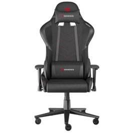 Genesis Nitro 550 G2 Fauteuil Gaming Noir Tissu et Cuir Écologique avec Coussin Lombaire