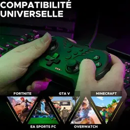 The G-LAB K-PAD HELIUM - Manette de jeu filaire USB pour PC et PlayStation - Noir