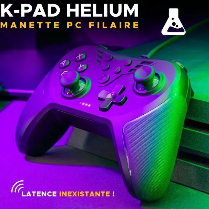 The G-LAB K-PAD HELIUM - Manette de jeu filaire USB pour PC et PlayStation - Noir