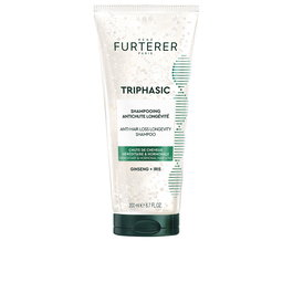 Rene Furterer Shampooing anti-chute TRIPHASIC 200 ml, sans sulfates ni silicones, 96% d'ingrédients naturels, avec vitamine B5, pfaffia et ginseng bio