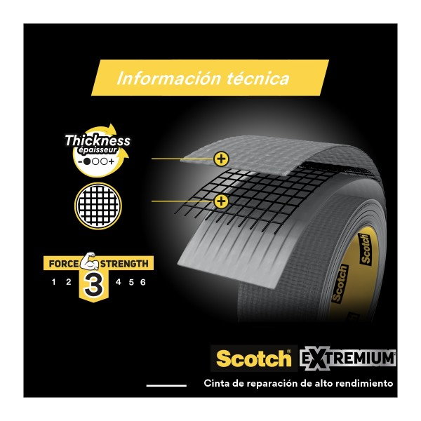 3M Scotch Universal Ruban adhésif double face blanc 48 mm x 25 m