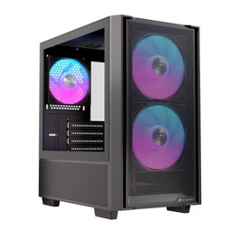 Einarex PM150 Boîtier Micro-ATX Gaming RGB USB 3.0 USB-C Noir, Fenêtre en Verre Trempé