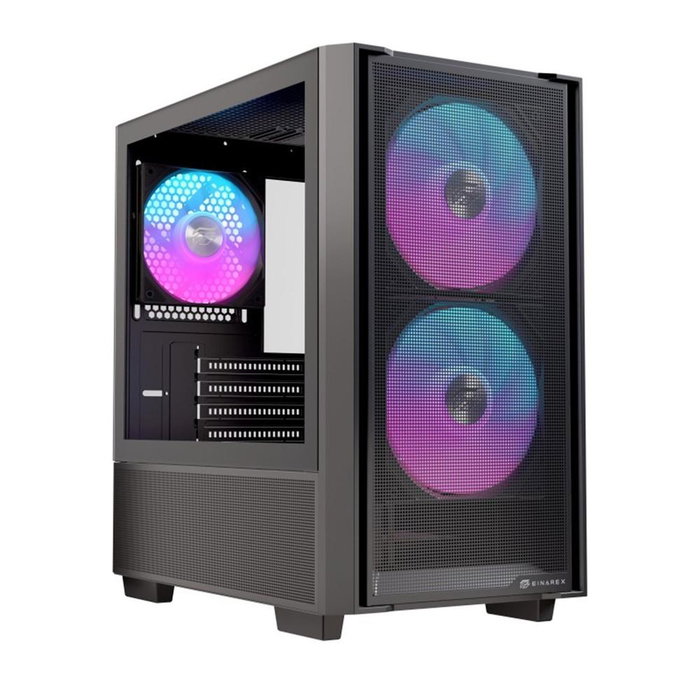 Einarex PM150 Boîtier Micro-ATX Gaming RGB USB 3.0 USB-C Noir, Fenêtre en Verre Trempé Einarex PM150 Boîtier Micro-ATX Gaming RGB USB 3.0 USB-C Noir, Fenêtre en Verre Trempé