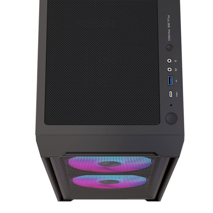 Einarex PM150 Boîtier Micro-ATX Gaming RGB USB 3.0 USB-C Noir, Fenêtre en Verre Trempé Einarex PM150 Boîtier Micro-ATX Gaming RGB USB 3.0 USB-C Noir, Fenêtre en Verre Trempé