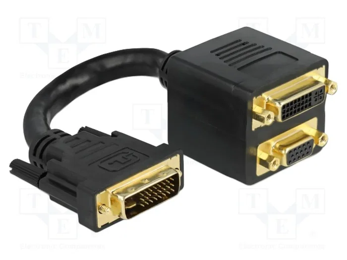 DELOCK Multiprise DVI-I (24+5) vers VGA, 0,1m, noir DELOCK Multiprise DVI-I (24+5) vers VGA, 0,1m, noir