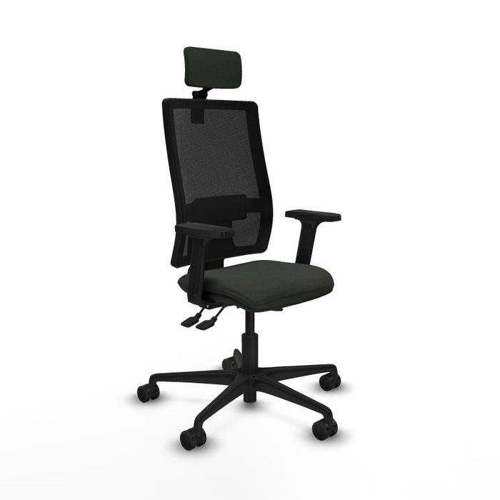 Piqueras y Crespo Bormate Chaise de Bureau Noire avec Mécanisme Asynchrone