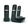 Gigaset Téléphone fixe avec répondeur AS690 A Trio Noir - Affichage LCD, répertoire 100 contacts, mode mains libres, blocage d'appels