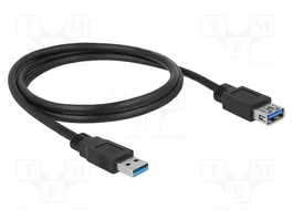 DELOCK Câble USB A vers USB A, 1m, Noir