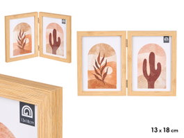 GIFTDECOR Cadre photo double effet bambou 13x18
