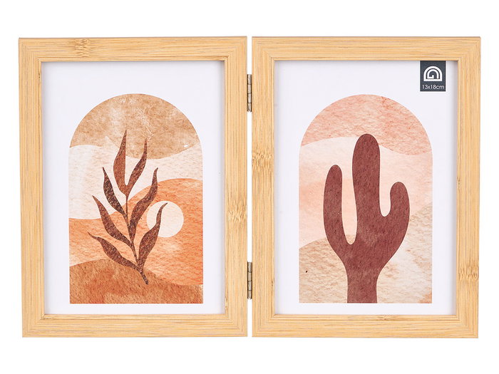 Giftdecor Porte-photo double effet bambou 13x18 (Set de 12)
