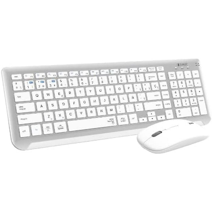 Clavier et souris sans fil Subblim SUBKBC-DCEP10 Argenté Espagnol Qwerty