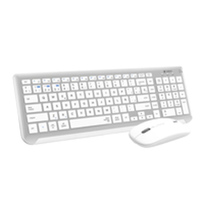 Clavier et souris sans fil Subblim SUBKBC-DCEP10 Argenté Espagnol Qwerty