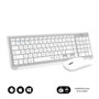 Subblim Dcep10 Combo Clavier et Souris Sans Fil Bluetooth 5.2 RF 2.4G Multidispositif QWERTY Espagnol Argent et Blanc