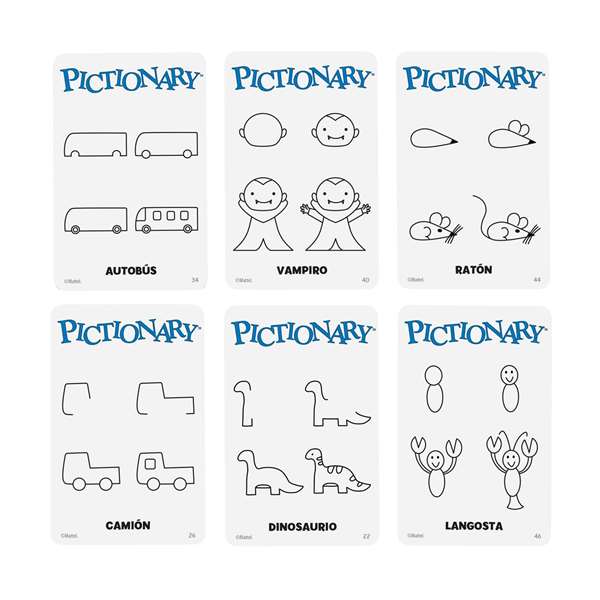 Mattel Jeu Pictionary Original - Jeu de Dessin en Famille - Version Espagnole - À Partir de 8 Ans Mattel Jeu Pictionary Original - Jeu de Dessin en Famille - Version Espagnole - À Partir de 8 Ans